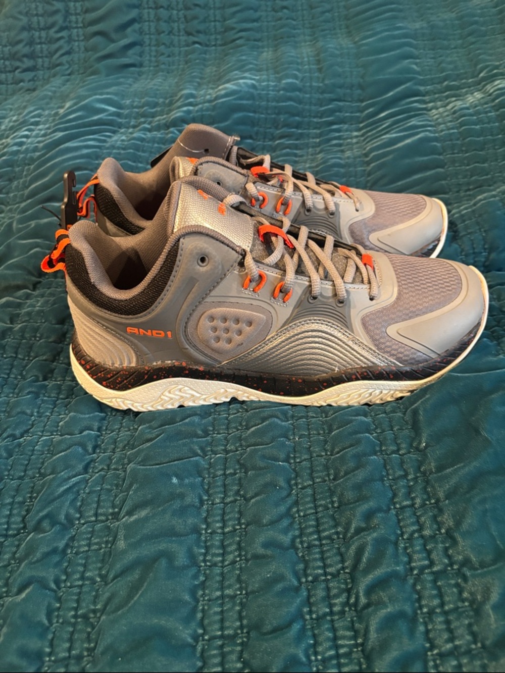 And1 Gray Athletic Shoes with Orange Accents